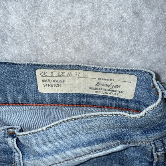 Diesel Jeans Women 27x32 Blue BOOTZEE Slim Bootcut Stretch 0802P Light Wash - Picture 6 of 10